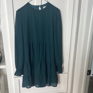 NWOT altar’d state XS Chic Forest Green Long Sleeve Dress